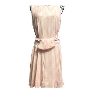 Soft pink print and white sleeveless dress